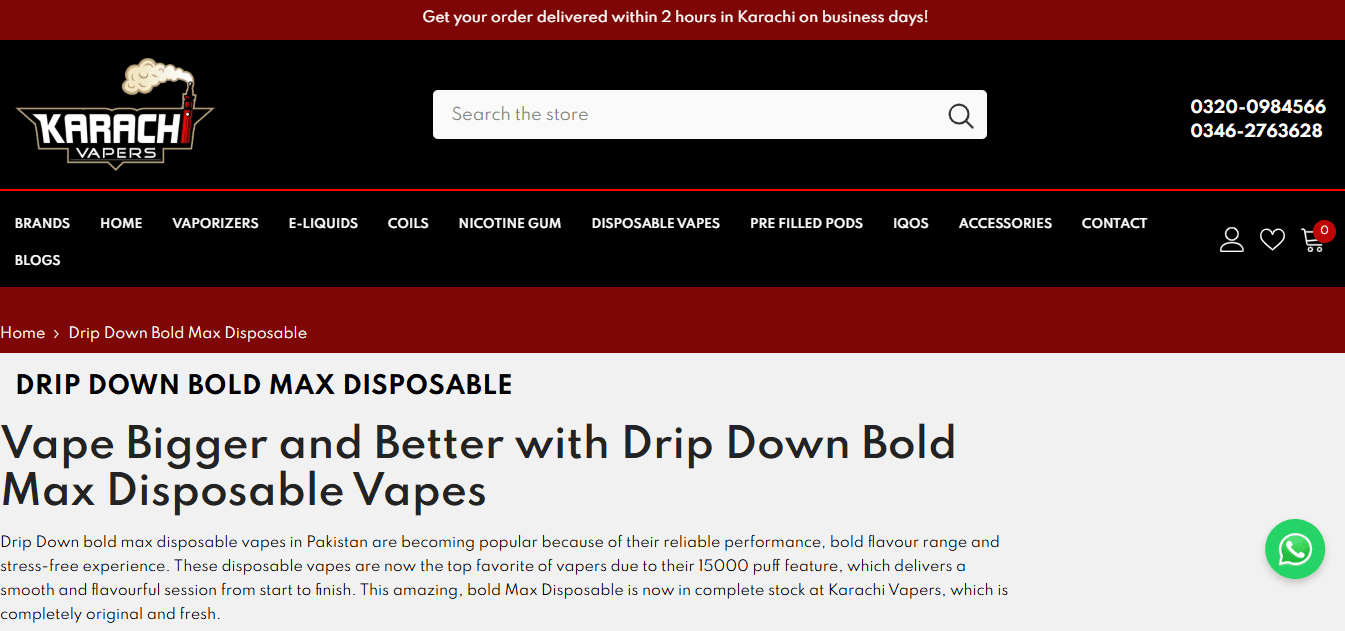 Dripdown bold max in Pakistan