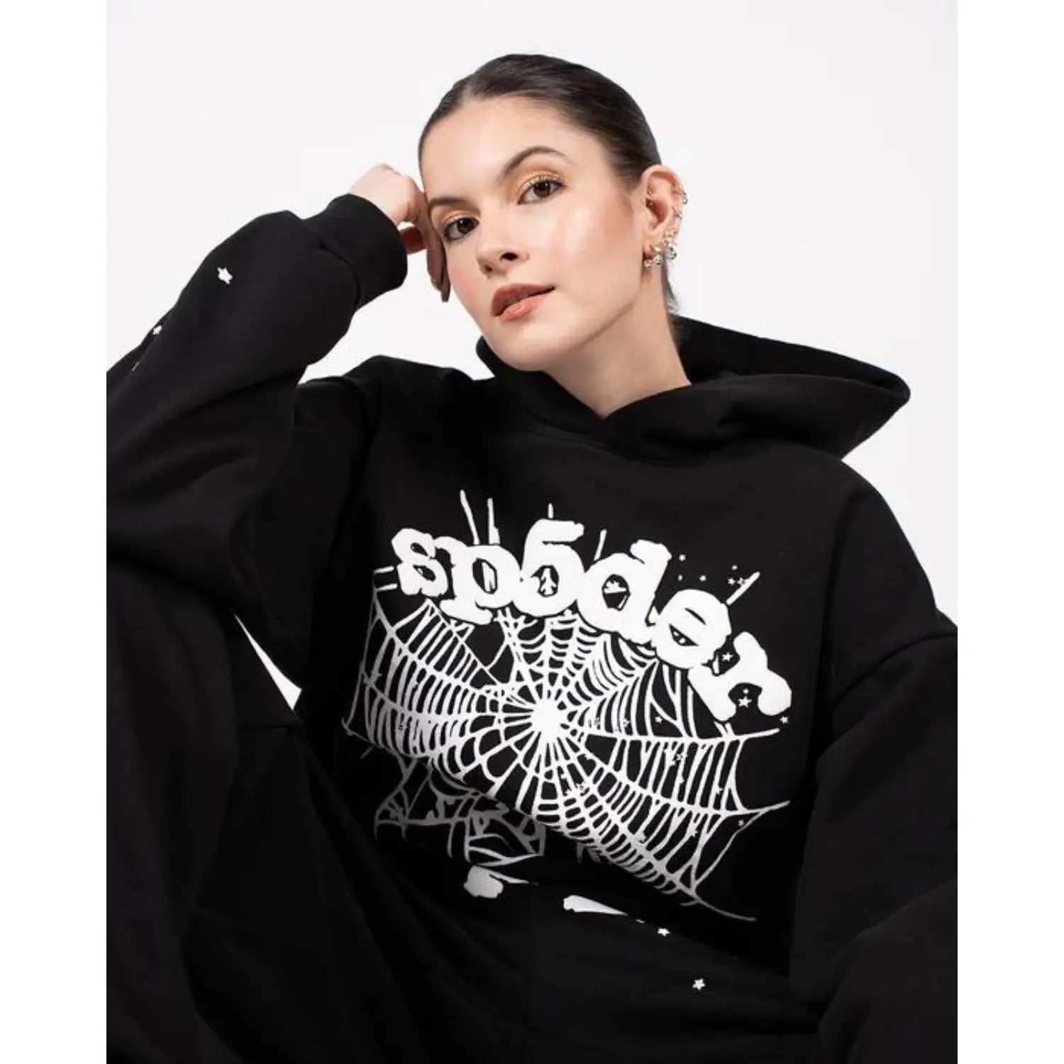 Sp5der OG Web Hoodie Black 3
